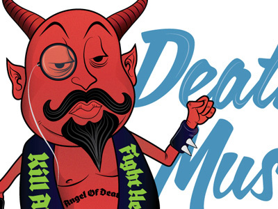 Death Metal Mustache devil fancy illustration mustache vector