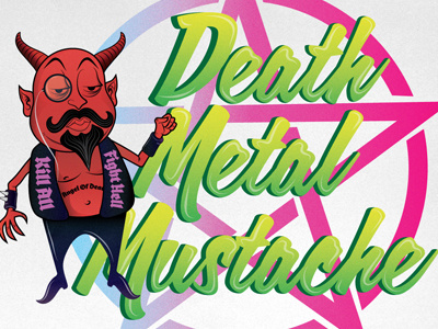 Death Metal Mustache beard death metal devil fancy illustration mustache typography vector