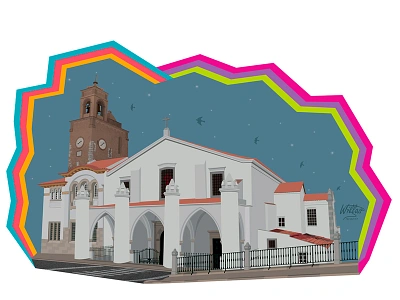 Igreja De Beja bird church history illustration monuments rainbow willassilva