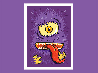 Yōkai 1 cyclops illustration japanese monster purple tongue yokai