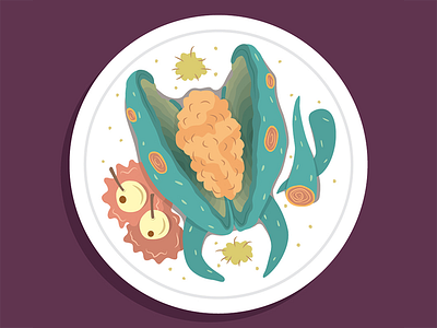 Alien Food No.4 alien cuisine dish food fun illustration vector