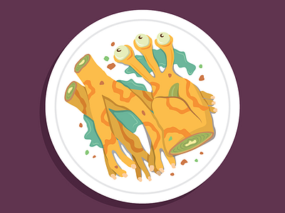 Alien Food No.1 alien cuisine dish food fun illustration vector