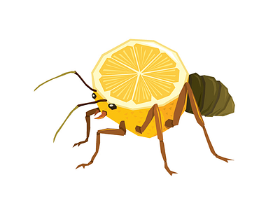 Lemon Ant ant ants art bug design food graphic illustration insect lemon sour yellow