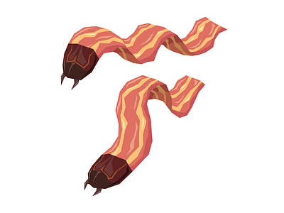 Bacon Larvae art bacon bug delicious design fat food graphic illustration insect larvae taste