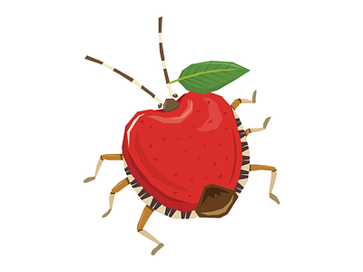 Apple Stinkbug apple art bug design food fruit graphic illustration insect leaf stink taste