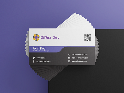 DiRez Dev Business Card Concept branding business card design illustration vector