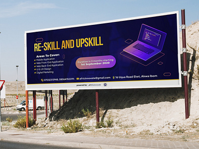 RESKILL AND UPSKILL BILLBOARD 3d billboard branding design graphic design illustration logo typography ui vector