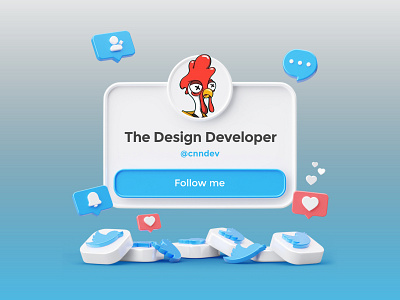 Follow Me !!! 3d app branding design graphic design illustration logo motion graphics render typography ui ux vector