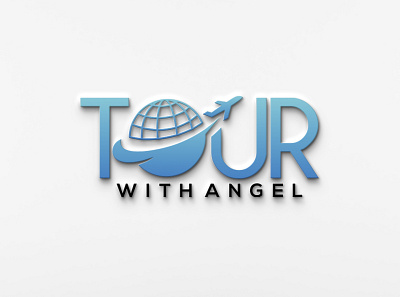 TOUR with Angel Logo 3d app branding design illustration logo typography ui ux vector