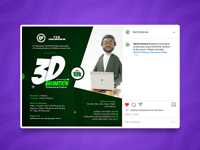 3D Animation Flyer Social Mockup