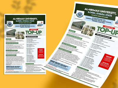 Al-Hikmah University Flyer (TOP UP) 3d branding design graphic design illustration logo typography ui ux vector