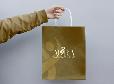 AURA Shopping Bag 3d animation branding design graphic design illustration logo motion graphics typography ui ux vector