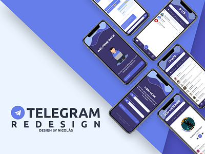 Telegram Redesign design mobile app mobile design mobile ui redesign concept telegram ux web
