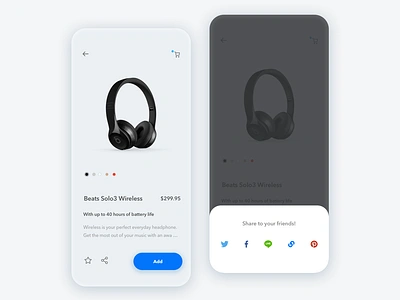 10 Socialshare app buy clean commerce dailyui design minimal minimal app share shopify sketch sns ui uidesigner ux