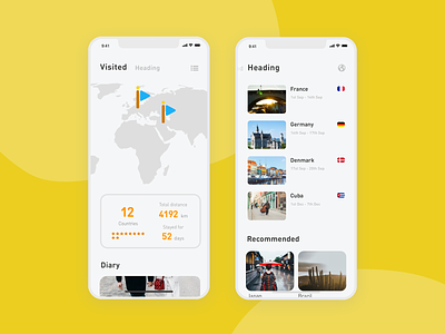 29 Map app clean cool dailyui design font minimal minimal app pop pretty rounded service simple sketch sns stylish trip ui ux yellow