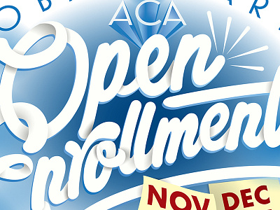 ACA Open Enrollment illustration lettering script vector