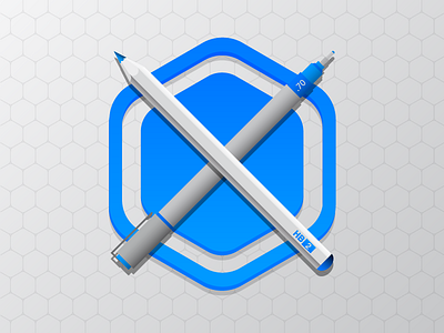 Design Tool Icon 0099ff design flat hexagon icon illustration pen pencil simple tool