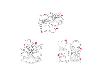 Bashcrate Illustrations app balloon design gift illustration party ui ux vector web