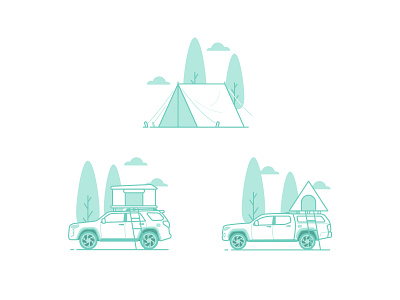 Northeast Ramblers Illustrations app camp car design designs icon illustration ui ux vector web