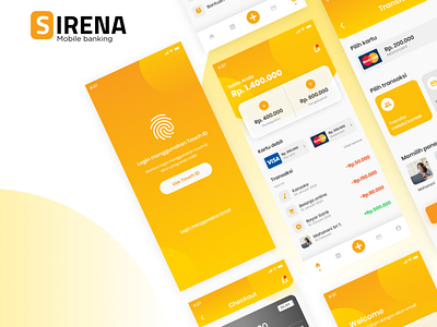 Mobile Exploration - Sirena Mobile Bank. App app branding design graphic design icon illustration typography ui ux vector