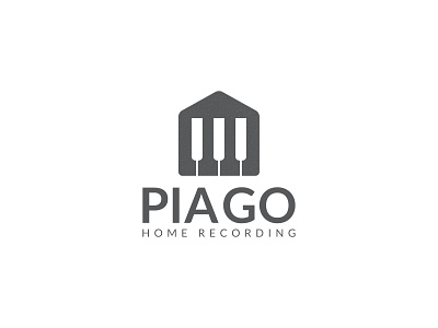 Piago Home Recording Logo best logo logo logo design logo ideas logo inspiration msuic logo negative space piano