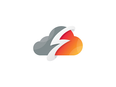 Flash Cloud Logo cloud cloud logo colorful data flash logo logo design