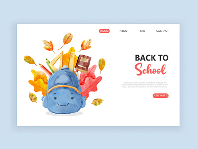 Back To School Landing Pages With Watercolor Style