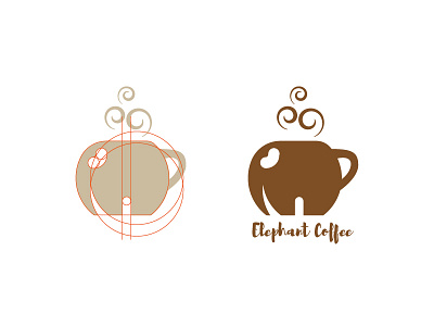 El Coffee caffe coffeicon elephant logo mascot