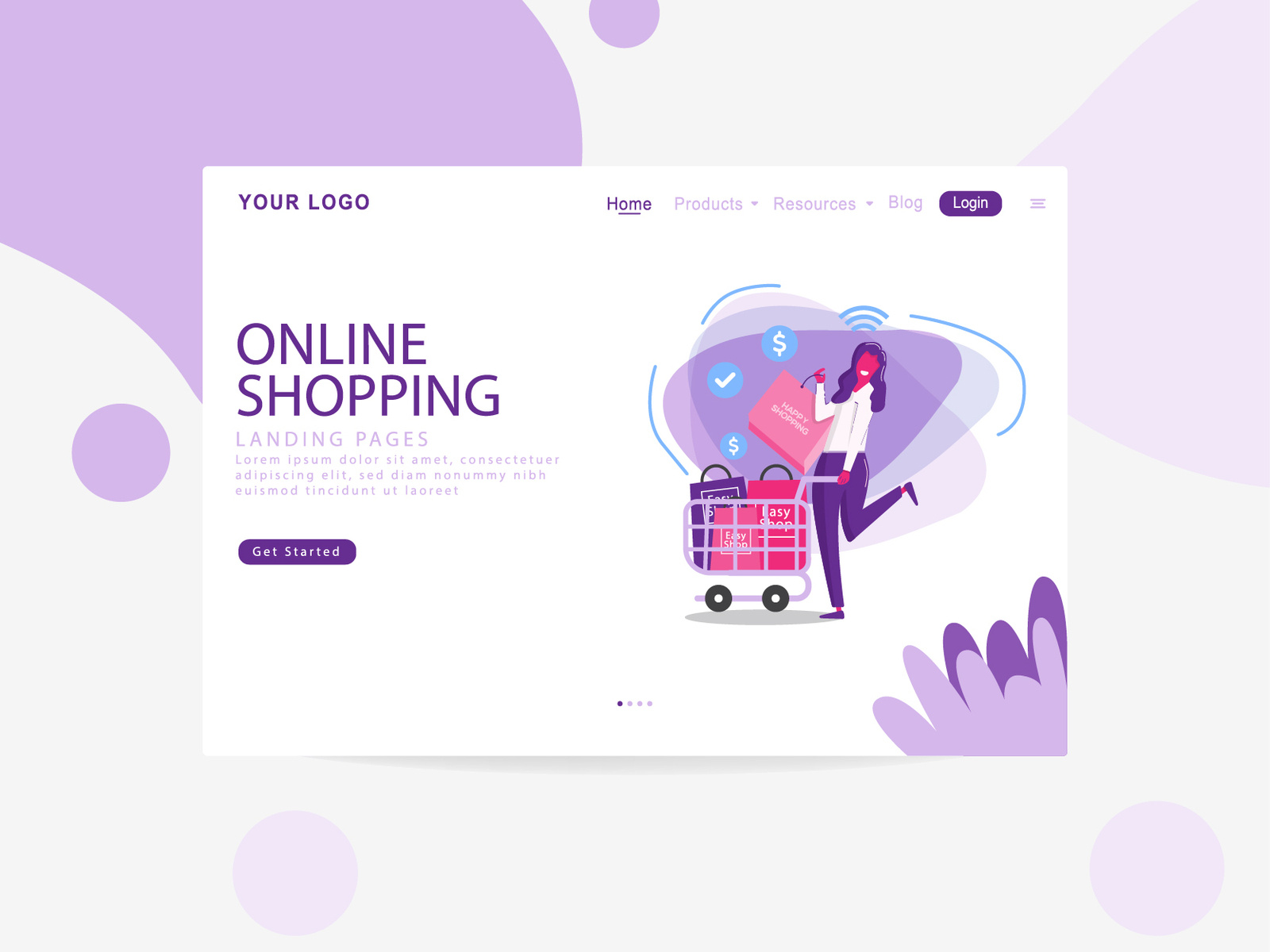 Online Shopping Landing Page by SuDStudio on Dribbble