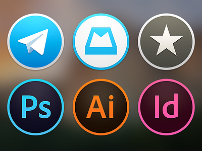 Round Yosemite Icons icon illustrator indesign mailbox photoshop reeder telegram yosemite