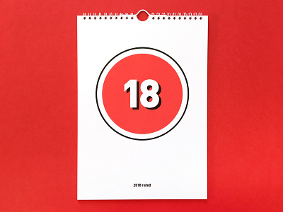 2018 Rated Calendar 18 18 rated calendar design hollywood movies red typography