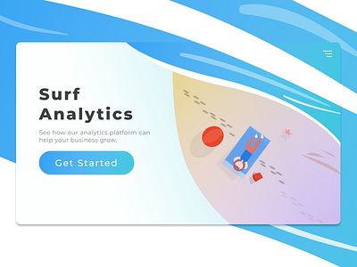 Surf Analytics - Landing Page beach design illustration landing landing page landing design web 2.0 web 3.0 webdesign website website concept