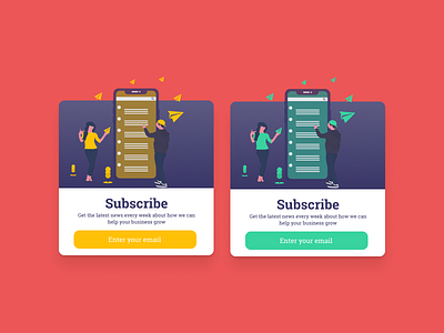 Subscribe Form - Daily UI 026 branding daily 100 design green illustration subscribe subscribe form subscription ui ux vector web website yellow