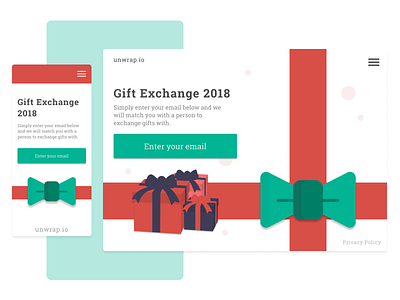Gift Exchange 2018 app christmas daily challange design flat holiday illustration mobile ui web website