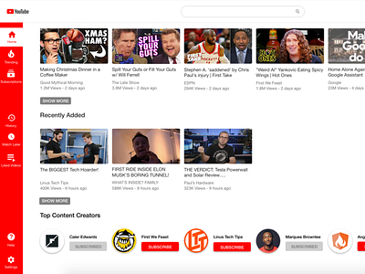 Youtube Redesign Top Creators