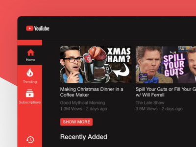 Youtube Redesign Dark design google modern redesign ui ux website youtube