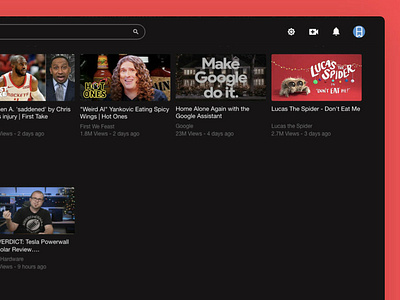 Youtube Redesign Dark daily dark theme design flat google modern redesign website youtube