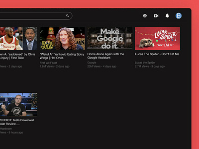 Youtube Redesign Dark