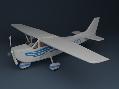 Cessna 172 3d 3d model aircraft airplane blender cycles low poly lowpoly plane