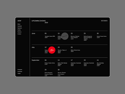 Aurora Events Design Kit. Calendar adobe xd brutalist calendar calendar design flat interface minimalism promo page themplates typography ui ui ux ui ux design ui component ui design ui elements ui kit ui kits ui pack ux