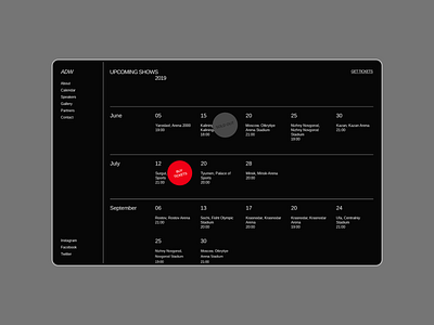 Aurora Events Design Kit. Calendar