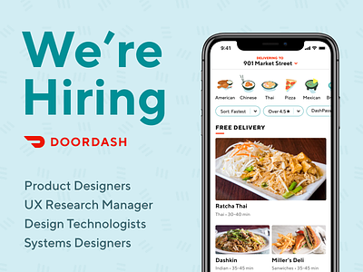 Join DoorDash Design: We're Hiring hiring