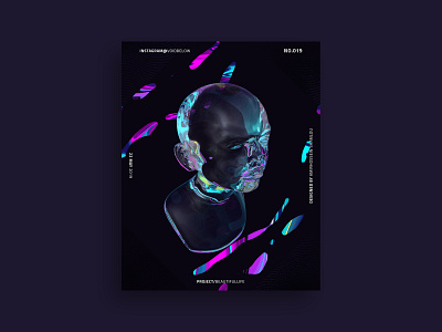 Voidbelow / Simulated 3d abstract black blue c4d cinema4d cyan design gradient head human illustration photoshop poster poster a day poster design voidbelow