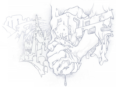 Prayer3 hand drawing illustration