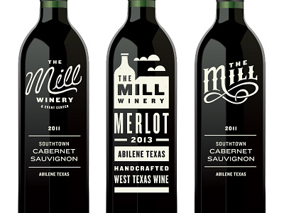 In Progress Logo & Labels brand custom label logo mill script type typography wine