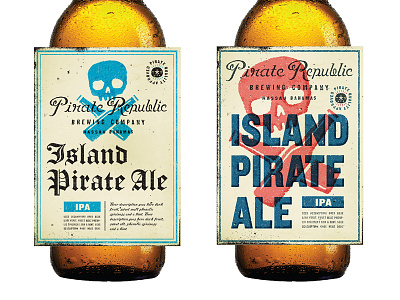 Pirate Republic In Progress Pt2 beer beer label branding brewery crossbones label logo pirate sand dollar skull type typography