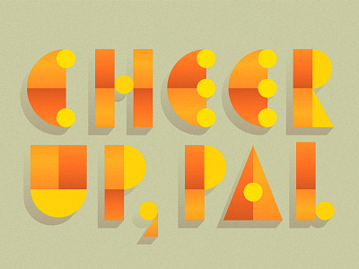 Cheerup chee color custom deco happy lettering retro shadow type typography