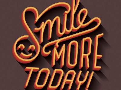 Smilemoretoday lettering shadow smile type typography