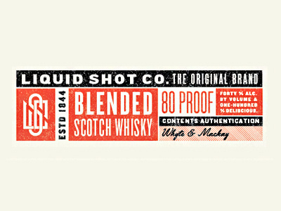 Liquid Shot Co Blended Scotch Whisky feerer label liquid shot co ryan scotch type typography whisky