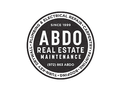 Abdo Real Estate Maintenance abdo feerer logo maintenance real estate ryan seal typography